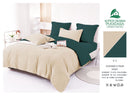 Lenjerie de Pat 6 Piese E-5 – Bej și Verde Petrol, Set Complet