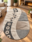 Covor prime , gri /  bej, Living, Dormitor, COD:7553R