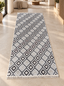 Traverse antiderapant hol / dormitor bej  gri - roz cu inserție 120x265