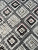 Traverse antiderapant hol / dormitor bej  gri - roz cu inserție 120x265