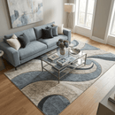 Covor Prime, Albastru/Gri, Living, Dormitor, COD: 7425A